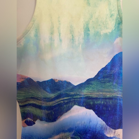 Beyoncé x HM Watercolor art limited edition Bodycon Sold Out Scuba Dress XS - Picture 8 of 8